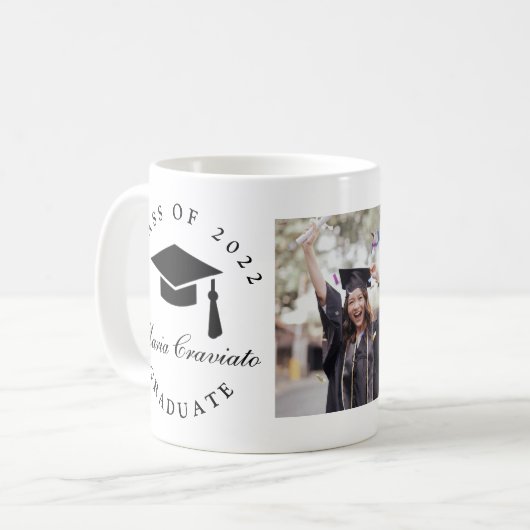 Mug Graduation de script classique avec image (Devant gauche)