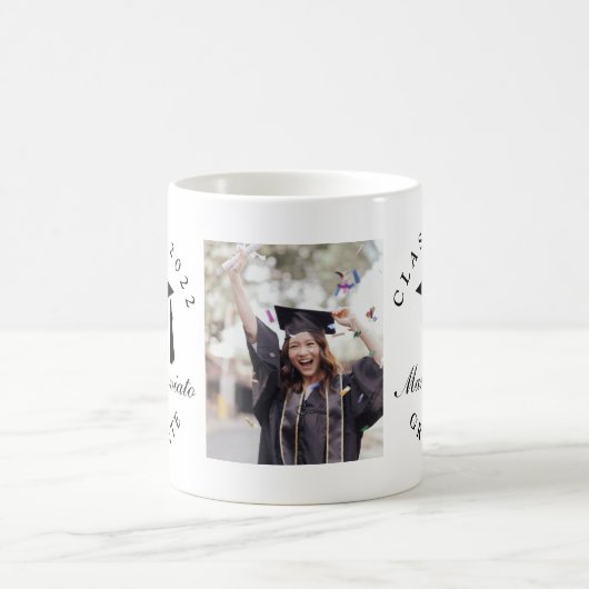 Mug Graduation de script classique avec image (Centre)