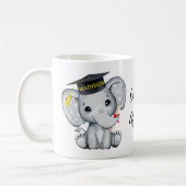 Mug Graduation des éléphants mignons (Gauche)
