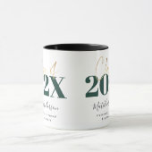 Mug graduation en or vert élégant script chaudière mod (Centre)