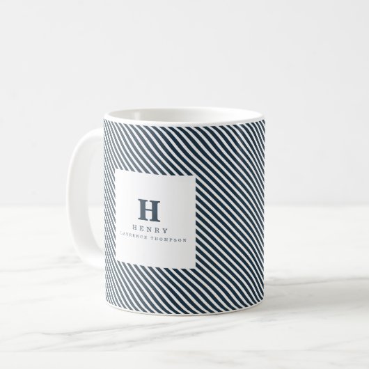 Mug GRADUATION INITIALE BOMG bleu (Devant gauche)