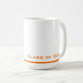 Mug Graduation moderne Orange Script personnalisé (Devant droit)