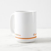 Mug Graduation moderne Orange Script personnalisé (Devant gauche)