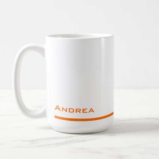 Mug Graduation moderne Orange Script personnalisé (Gauche)