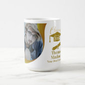 Mug Graduation moderne Vague d'or blanc (Centre)