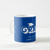 Mug Graduation Monogramme Bleu (Devant gauche)