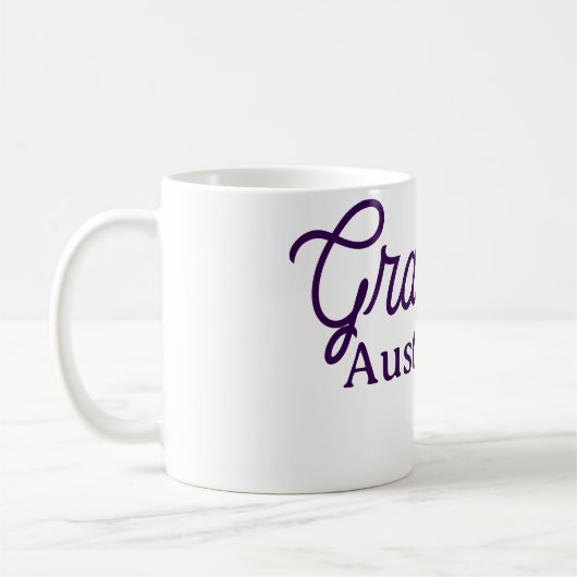 Mug Graduation name purple simple minimal stylish call (Gauche)