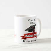 Mug Graduation Personnalisé Drinkware Maroon et Noir (Devant droit)