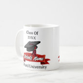 Mug Graduation Personnalisé Drinkware Maroon et Noir (Devant gauche)
