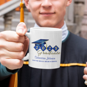 Mug Graduation personnalisée Bleu & Or 20XX