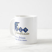 Mug Graduation personnalisée Bleu & Or 20XX (Devant gauche)