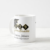 Mug Graduation personnalisée Noir & Or 20XX (Devant gauche)
