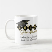 Mug Graduation personnalisée Noir & Or 20XX (Gauche)