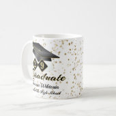 Mug Graduation personnalisée Noir & Or 20XX (Devant gauche)