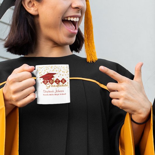 Mug Graduation personnalisée Rouge & Or 20XX
