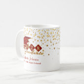 Mug Graduation personnalisée Rouge & Or 20XX (Devant gauche)