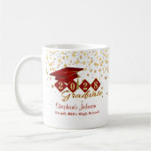 Mug Graduation personnalisée Rouge & Or 20XX (Gauche)