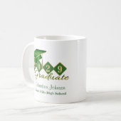 Mug Graduation personnalisée Vert & Or (Devant gauche)