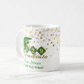 Mug Graduation personnalisée Vert & Or 20XX (Devant gauche)