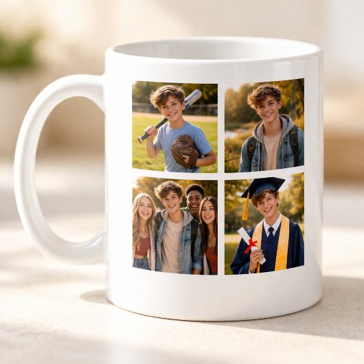 Mug Graduation Photo Collage with Custom Text Memory