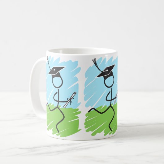 Mug Graduation Runner Grass Sky © - Funny Grad (Devant gauche)