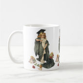 Mug Graduation vintage, Fille portant un Casquette et  (Gauche)