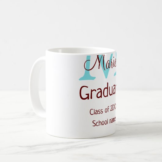 Mug Gradué ajouter nom monogramme vert rose simple min (Devant gauche)