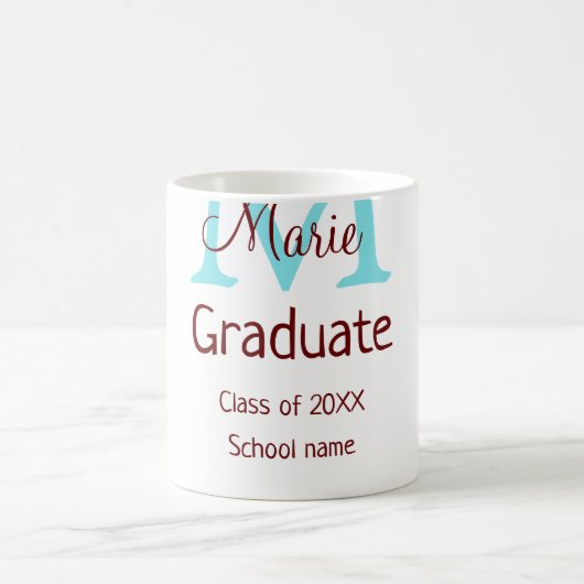Mug Gradué ajouter nom monogramme vert rose simple min (Centre)