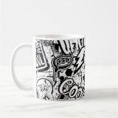 Mug Graffiti Abstrait en noir et blanc  (Gauche)