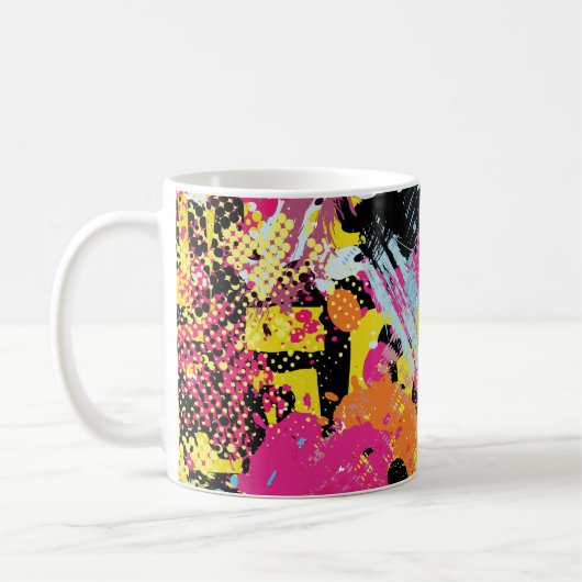 Mug Graffiti brillant psychédélique sans couture motif (Gauche)