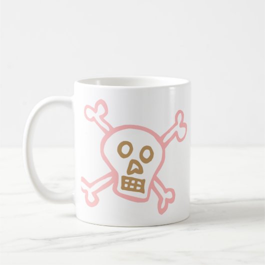 Mug Graffiti crâne et os croisés mignon (Gauche)