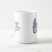 Mug graffiti d'amour violet vert menthe typographie po (Centre)