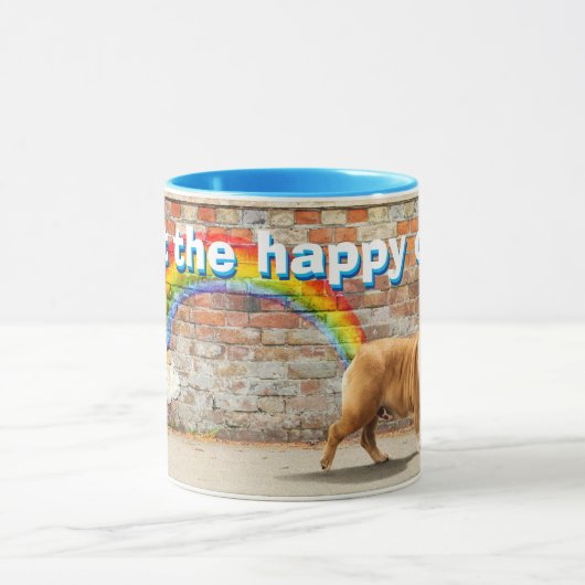 Mug Graffiti de chien et d'arc-en-ciel (Centre)