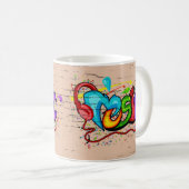 Mug Graffiti de musique colorée cool (Devant droit)