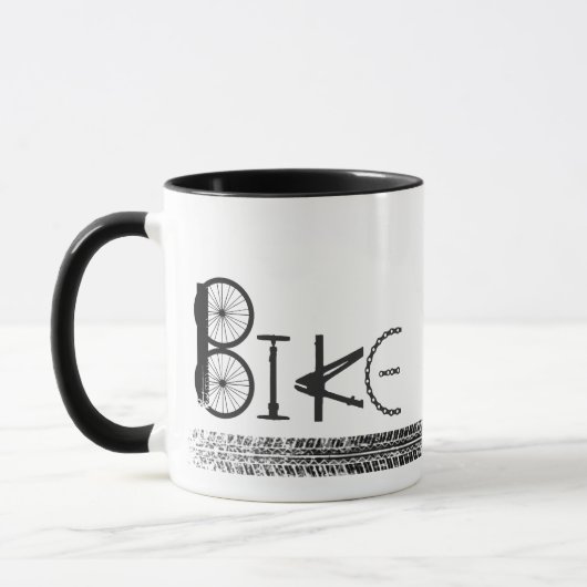 Mug Graffiti de Pièces de Vélo avec Pneus (Gauche)
