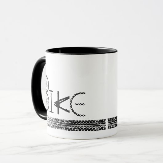 Mug Graffiti de Pièces de Vélo avec Pneus (Devant gauche)