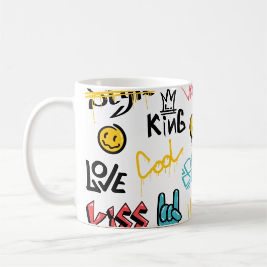 Mug graffiti de rue Abstrait lettrage éléments avec g (Gauche)