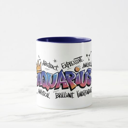 Mug Graffiti du zodiaque Verseau (Centre)
