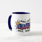 Mug Graffiti du zodiaque Verseau (Devant gauche)