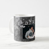 Mug Graffiti Love Grunge | Simple Faux Crystal Photo (Devant gauche)