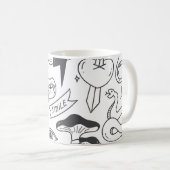 Mug Graffiti mignon : Doodle Art Set. (Devant droit)