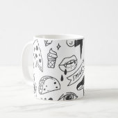 Mug Graffiti mignon : Doodle Art Set. (Devant gauche)