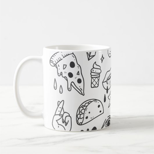 Mug Graffiti mignon : Doodle Art Set. (Gauche)