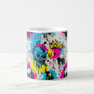 Mug Graffiti Motif avec des couleurs néon et un terrai