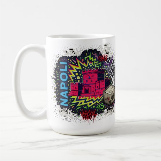 Mug Graffiti Néon Urbain Château de Naples (Gauche)