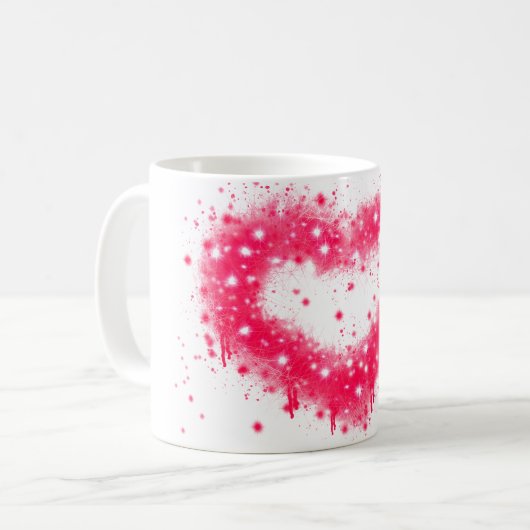 Mug Graffiti peinture Spray coeur Valentine (Devant gauche)