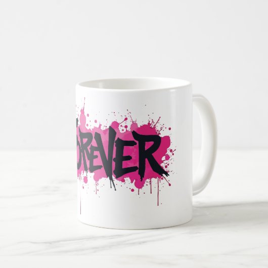 Mug Graffiti rose "FOREVER" (Devant droit)