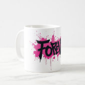 Mug Graffiti rose "FOREVER" (Devant gauche)