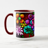 Mug Graffiti Style Fleurs & Ladybug rose violet rouge (Gauche)