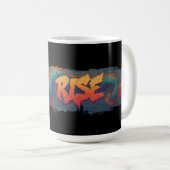 Mug Graffiti Stylisé Dragon Mural avec Bold 'RISE' (Devant droit)